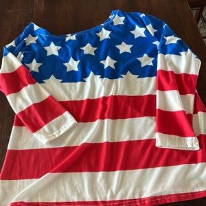 Off the shoulder American Flag women’s shirt